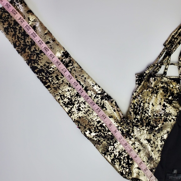 NWT Meraki Gold Black Velvet Wrap Top size M - Picture 8 of 16